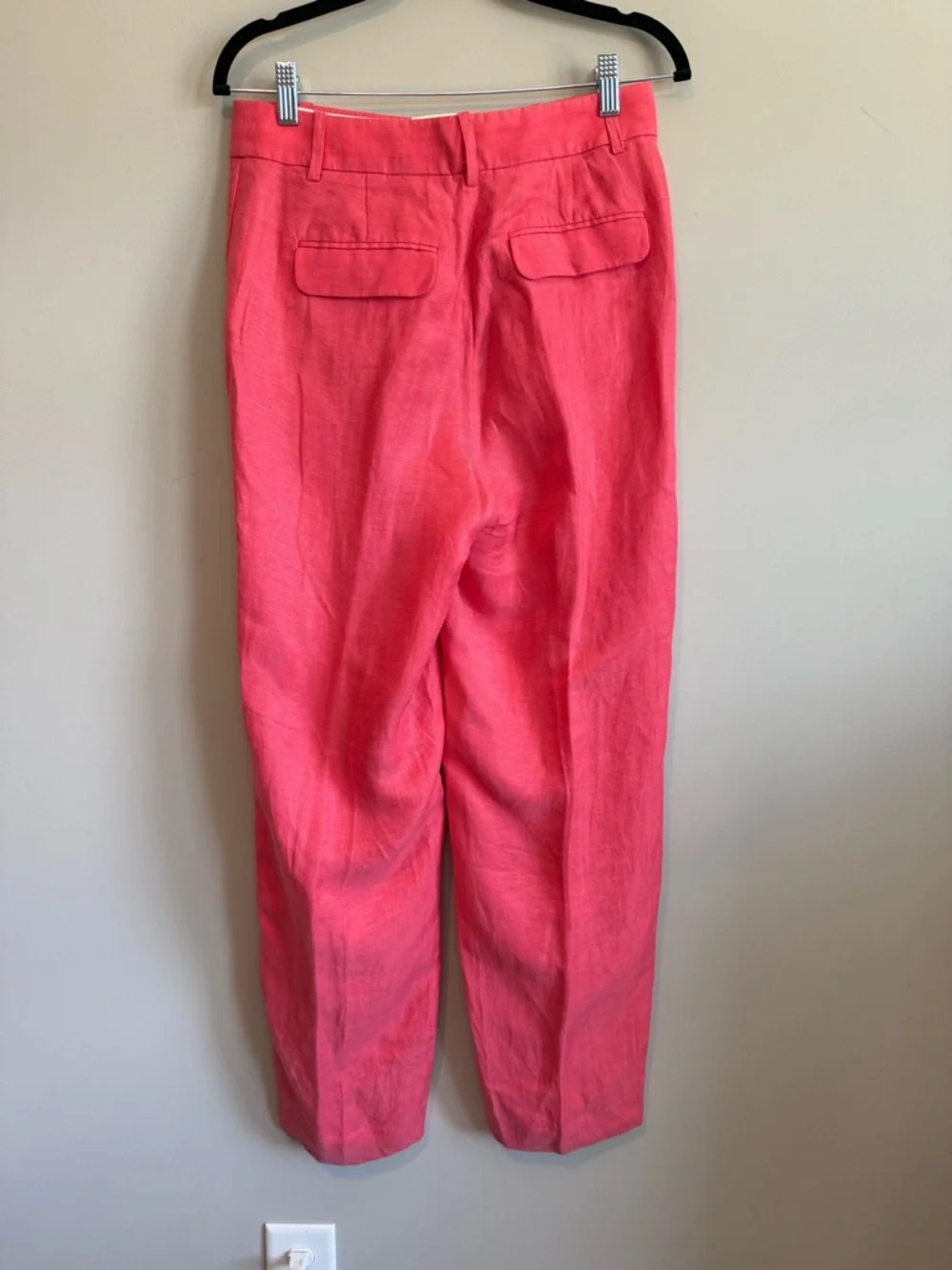 J. Crew Coral Straight-Leg High-Rise Trousers Size 4
